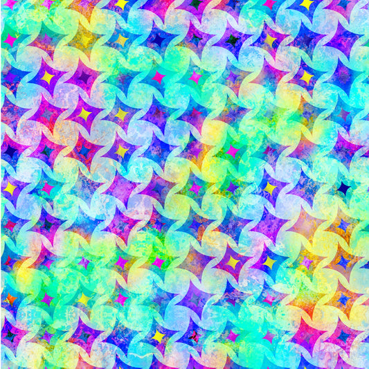 Cosmic Cows Digitally Printed Diamonds  594751 Cotton Woven Fabric
