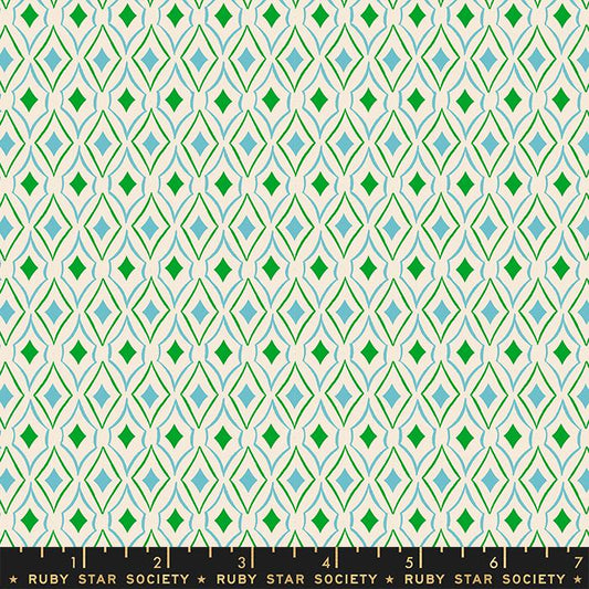 Flowerland by Melody Miller of Ruby Star Society Diamonds Turquoise    RS0070-13 Cotton Woven Fabric