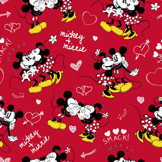 Licensed Disney Disney Mickey & Minnie Love    72721A620715 Cotton Woven Fabric