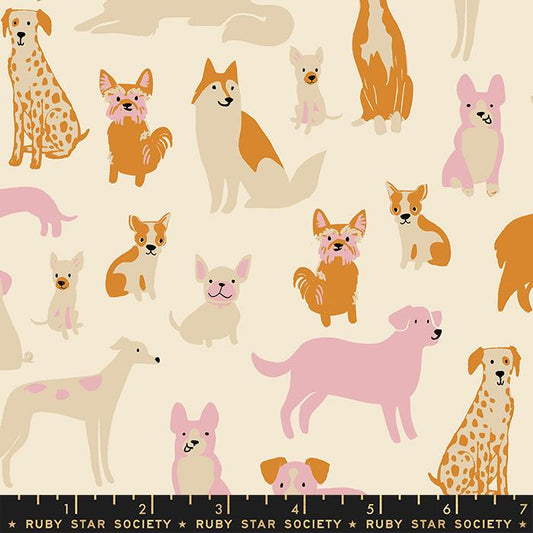 PREORDER ITEM - EXPECTED MAY 2024: Dog Park by Sarah Watts of Ruby Star Society Dog Medley Shell    RS2094-12 Cotton Woven Fabric