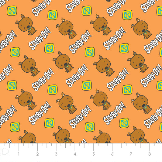 Licensed Scooby Doo Chibi Dog Tag Orange    23700524-01 Cotton Woven Fabric