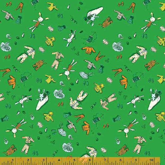 Lucky Rabbit by Heather Ross Doll Clothes Green    53243-6 Cotton Woven Fabric