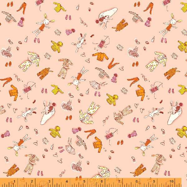 Lucky Rabbit by Heather Ross Doll Clothes Pink    53243-7 Cotton Woven Fabric