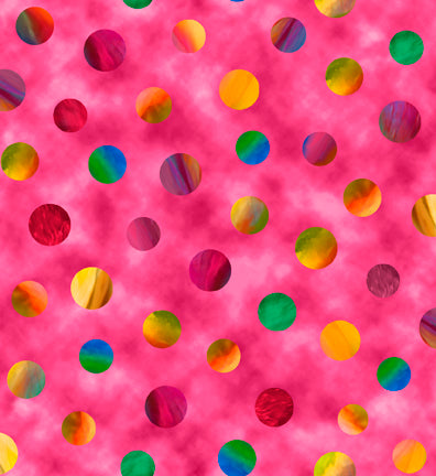 Rainbow Rose by Carol Cavlaris Dots Pink    29201-P Cotton Woven Fabric