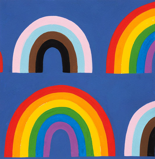 Love is Love Double Rainbow Blue 8944B Cotton Woven Fabric