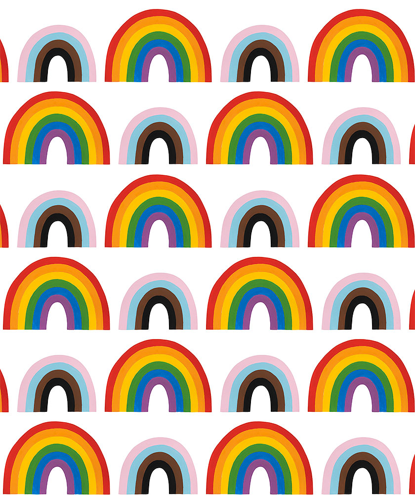 Love is Love Double Rainbow Natural 8944A Cotton Woven Fabric