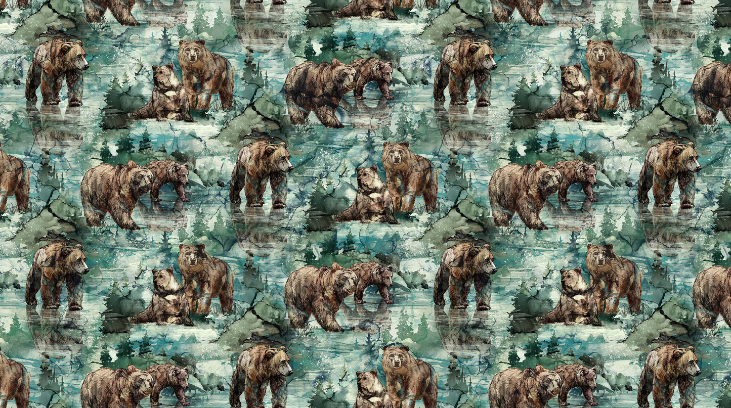 Northern Peaks By Deborah Edwards and Melanie Samra Pine DP25167-76 Cotton Woven Fabric