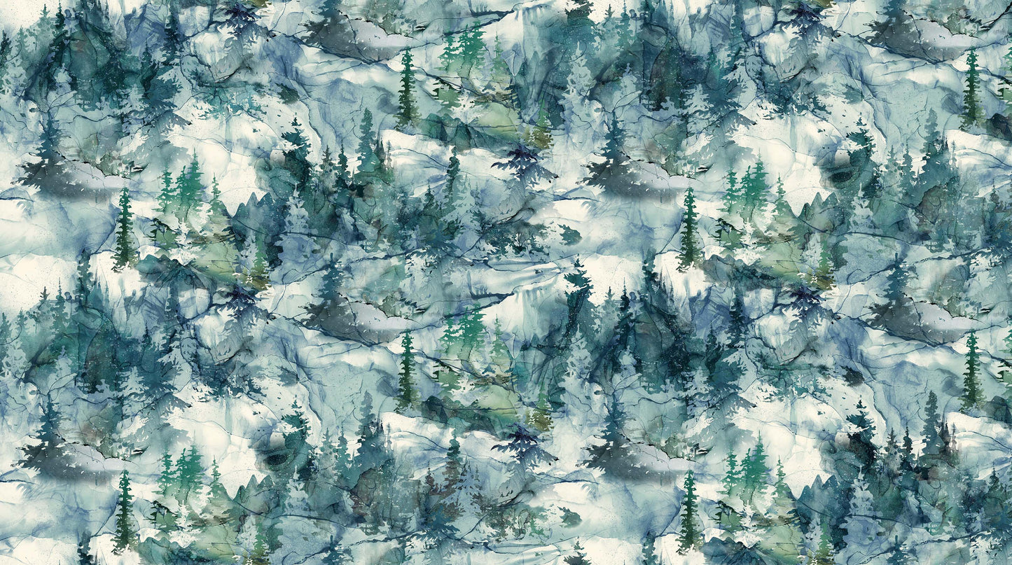 Northern Peaks By Deborah Edwards and Melanie Samra Dark Blue DP25168-48 Cotton Woven Fabric