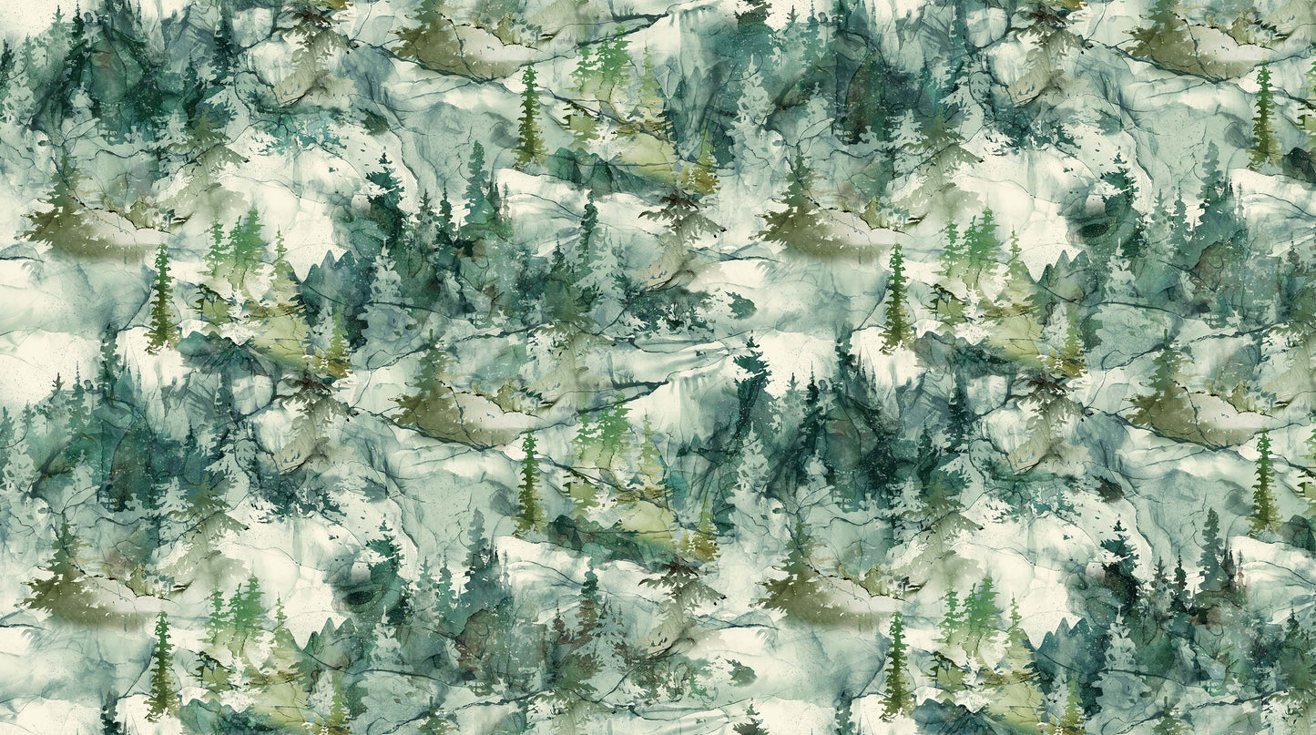 Northern Peaks By Deborah Edwards and Melanie Samra Dark Pine DP25168-78 Cotton Woven Fabric