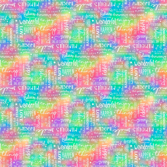 Inspired White/Multi DP26692-10 Cotton Woven Fabric
