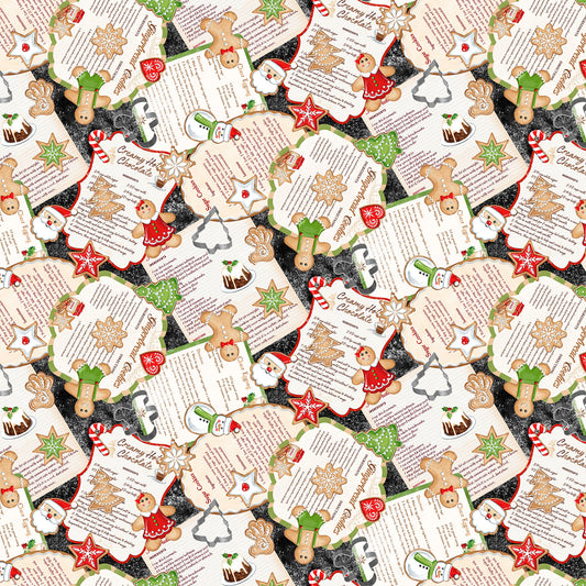 Sugar Coated Digital by Deborah Edwards Black DP27142-99 Cotton Woven Fabric