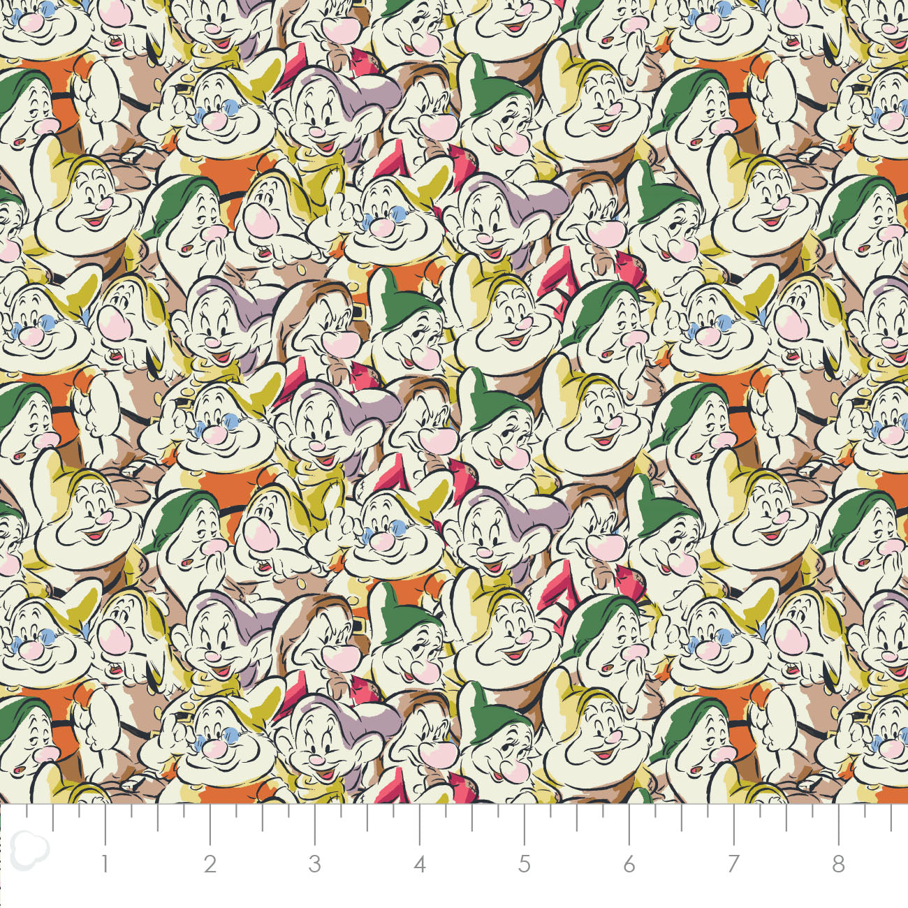 Licensed Snow White and the Seven Dwarfs Dwarves Multi  85102003-01 Cotton Woven Fabric