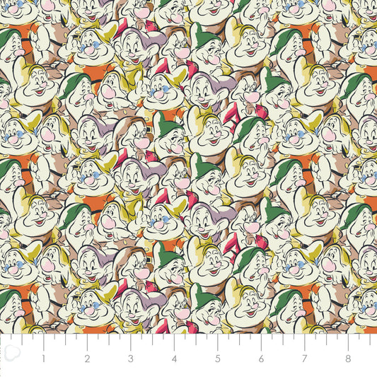 Licensed Snow White and the Seven Dwarfs Dwarves Multi 85102003-01 Cotton Woven Fabric