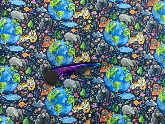 Earth Day by August Wren Save The Planet ST-DJL2113MULTI Cotton Woven Fabric