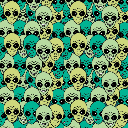 I Want to Believe Extra Terrestrials Green    21210501-1 Cotton Woven Fabric