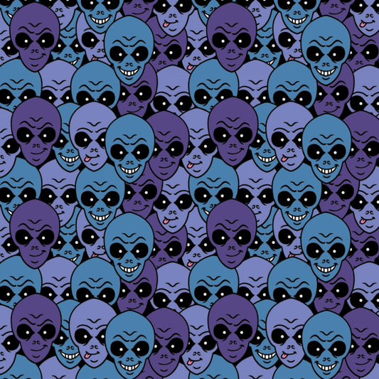 I Want to Believe Extra Terrestrials Purple    21210501-2 Cotton Woven Fabric