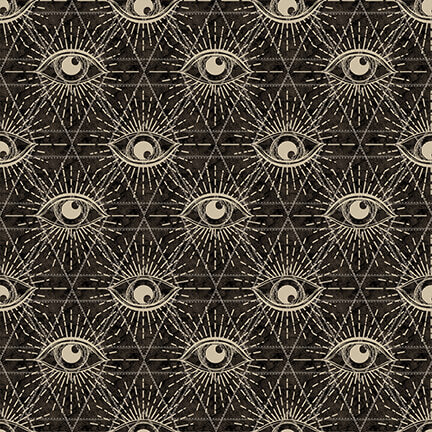 Deja Boo by Satin Moon Designs Eyes Black    2168-99 Cotton Woven Fabric