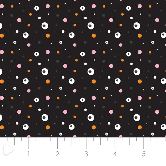 Hey Boo Eyes on You in Black Black 21211004-02 Cotton Woven Fabric