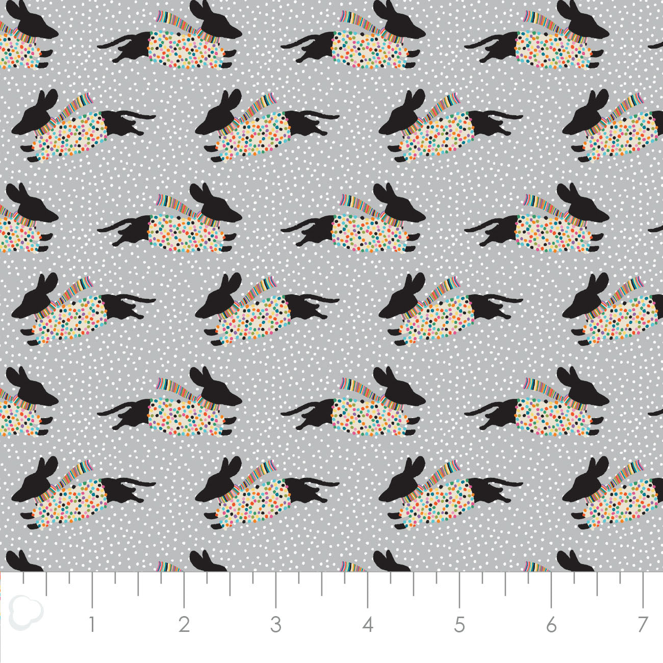 Dachshund through the Snow Fabulous Pups in Grey    82210501-01 Cotton Woven Fabric
