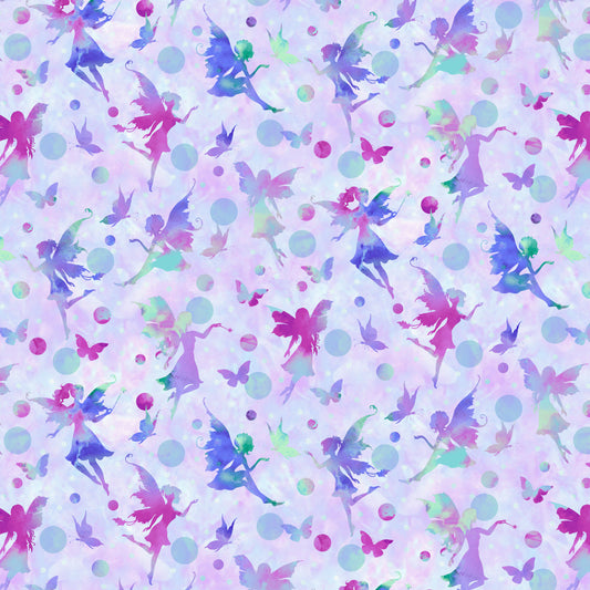 Fairytale Forest by Color Principle Fairy Silhouettes Lilac 3014-55 Cotton Woven Fabric