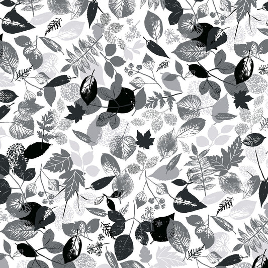 Great Outdoors Falling Leaves White 12940B-09 Cotton Woven Fabric