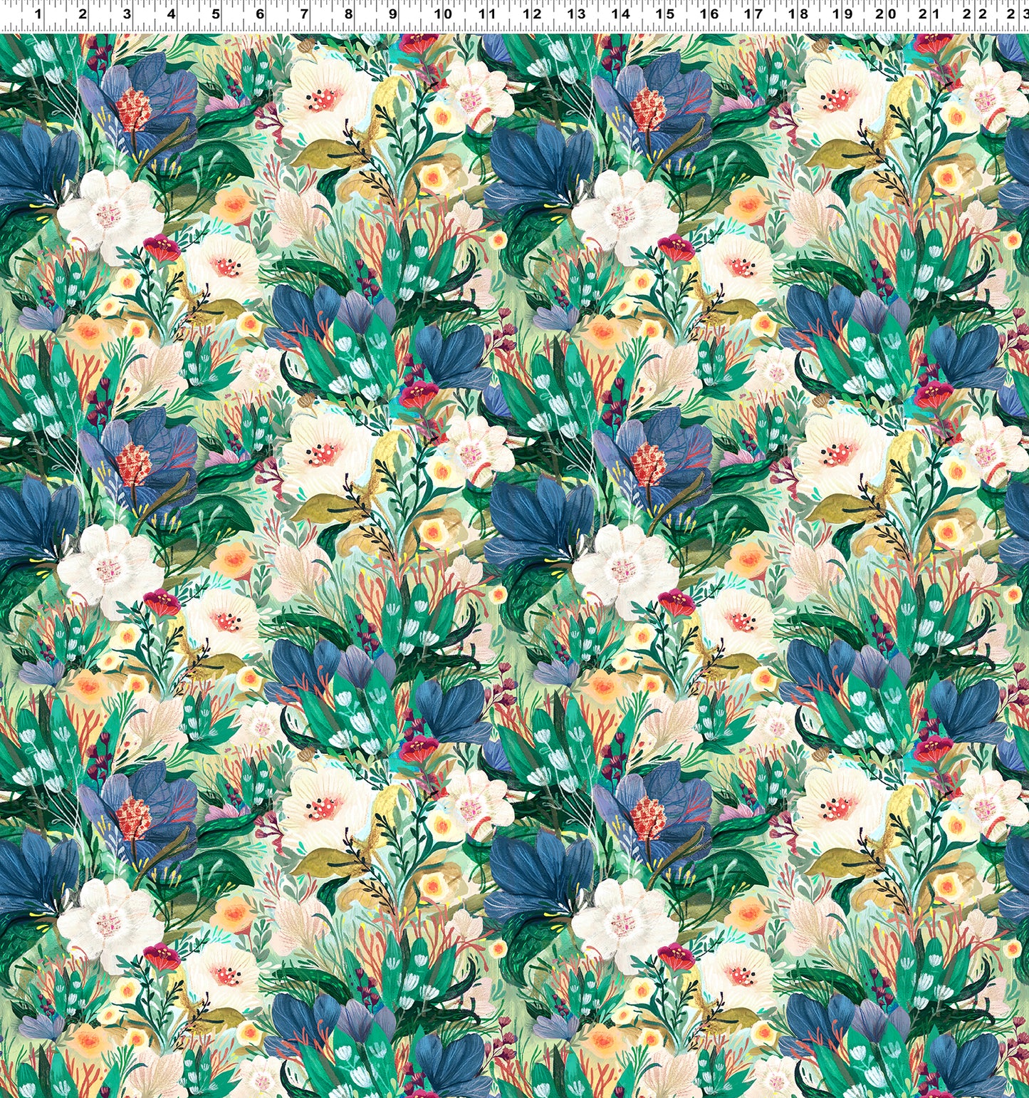 Moments Digital by Kendra Binney Fantasy Garden Emerald    Y3740-107 Cotton Woven Fabric