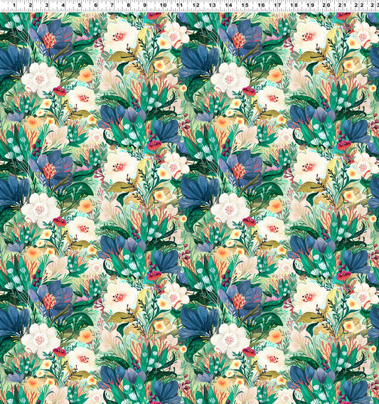 Moments Digital by Kendra Binney Fantasy Garden Emerald    Y3740-107 Cotton Woven Fabric