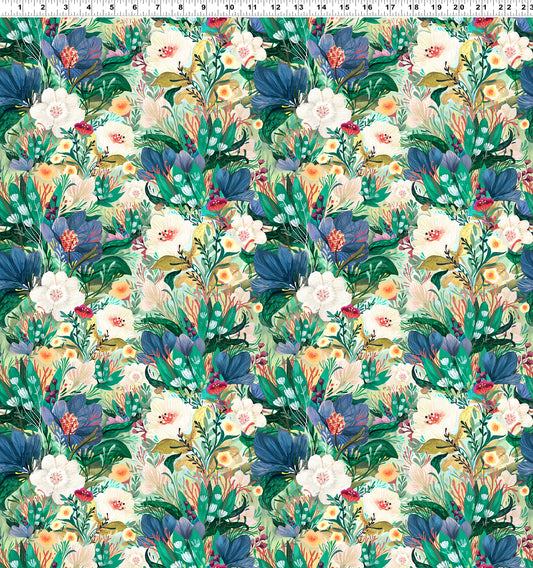 Moments Digital by Kendra Binney Fantasy Garden Emerald Y3740-107 Cotton Woven Fabric