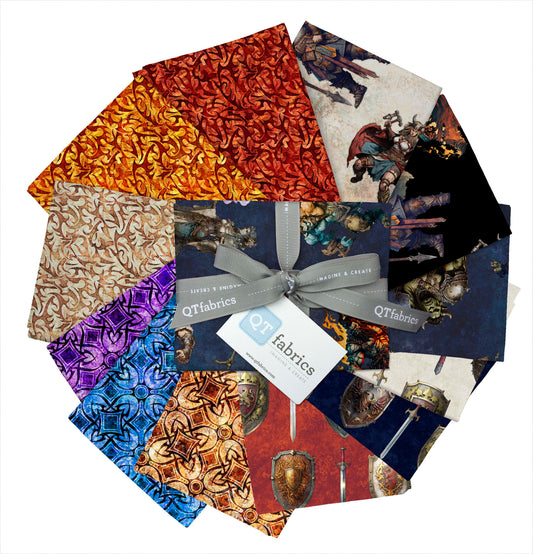 Wizards and Warriors by Morris Creative Group Fat Quarter Bundle of 12 WIZW3PKN Bundle