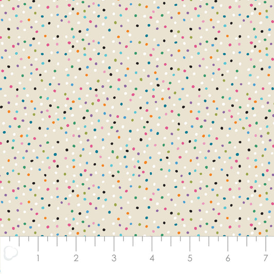 Dachshund through the Snow Festive Snowfall in Cream 82210504-01 Cotton Woven Fabric