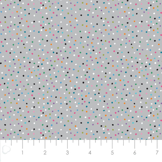 Dachshund through the Snow Festive Snowfall in Grey 82210504-02 Cotton Woven Fabric