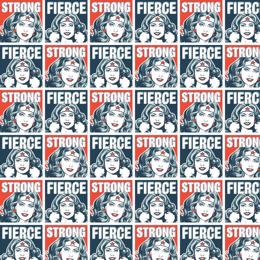 Licensed Wonder Woman 2 Fierce & Strong Deep 23400882-2 Cotton Woven Fabric