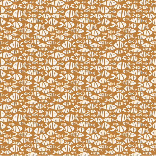 Water Babies by Sugarly Designs Fish Butterscotch 6684-43 Cotton Woven Fabric