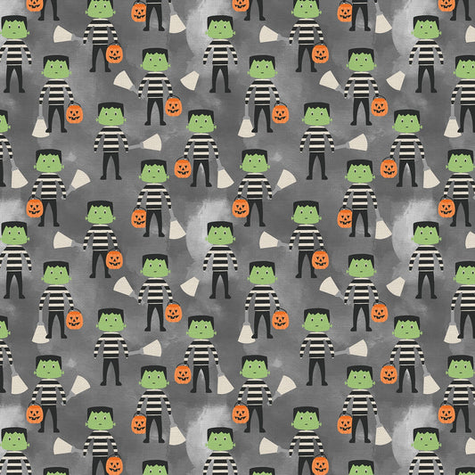 Tricks & Treats Flashlight Frank Grey 120-24265 Cotton Woven Fabric