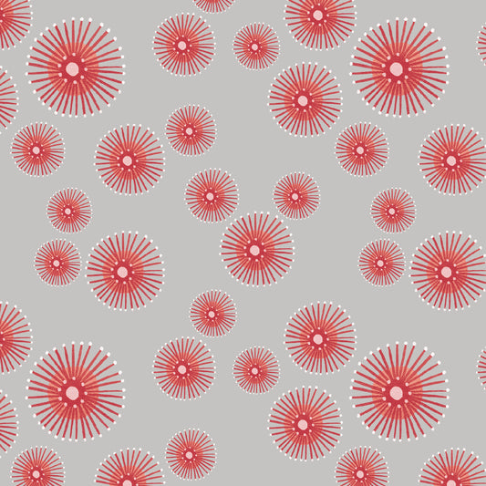 Aussie Friends by Victoria Barnes Floating Floral Lt Gray    2097-90 Cotton Woven Fabric