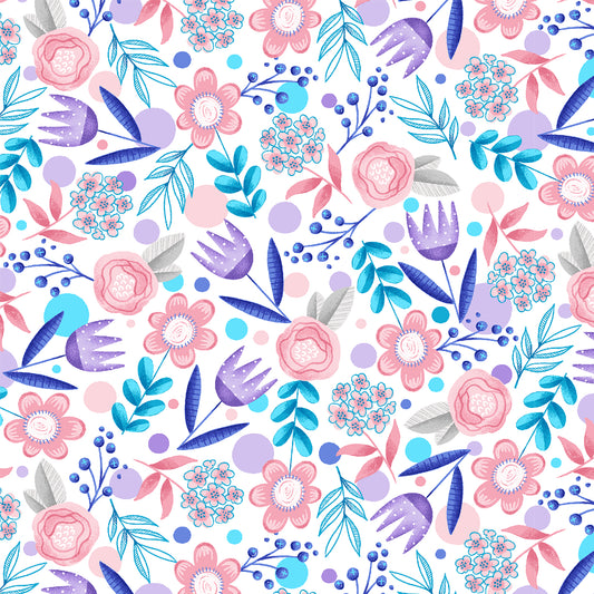 Sparkle Like a Unicorn by Danielle Hartgers Floral White 1858-01 Cotton Woven Fabric