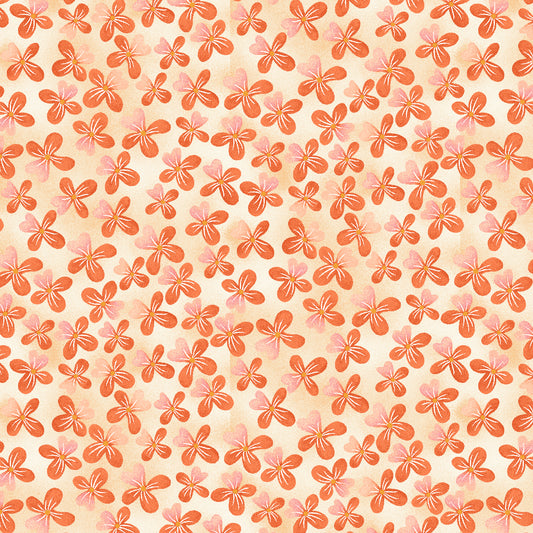 Canyon Birds by Jennifer Brinley Flowers Small Tossed Cream 6772-33 Cotton Woven Fabric