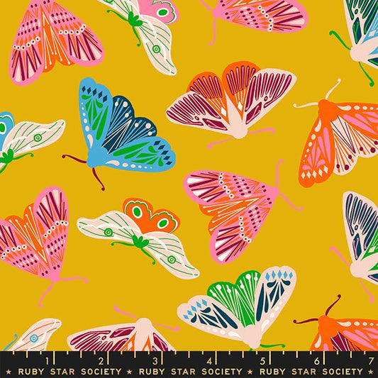 Flowerland by Melody Miller of Ruby Star Society Fluttering Goldenrod    RS0068-12 Cotton Woven Fabric