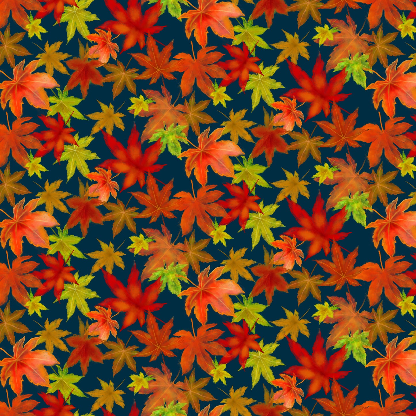 Auburn Fox by Kayomi Harai Foliage Navy    6227-78 Cotton Woven Fabric