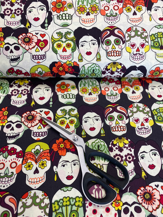 Folklorico  Gotas de Amor Dark Eggplant 7925a   Cotton Woven Fabric