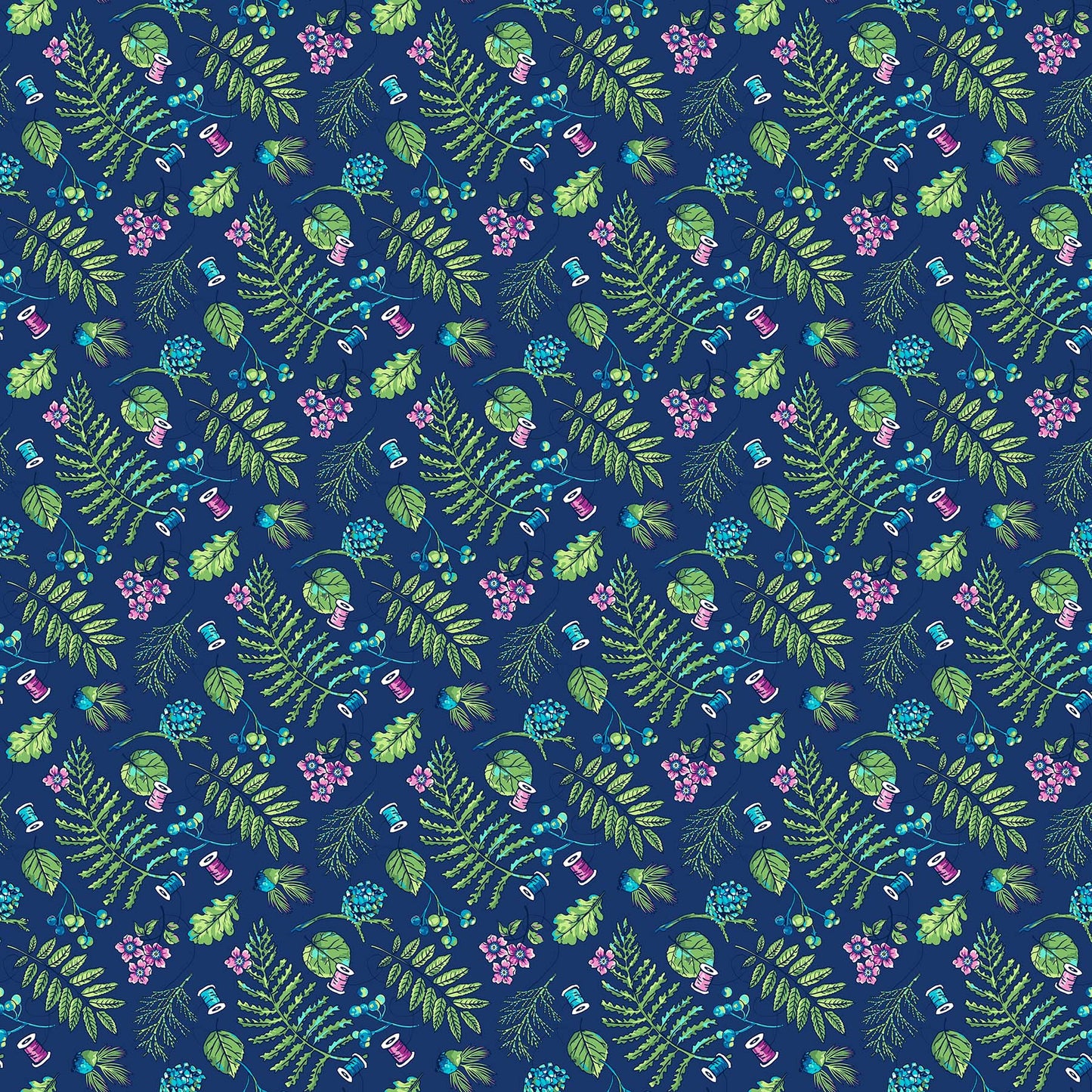 Wild by Natural Born Quilter Brett Lewis Forest Floor Navy    24971-49 Cotton Woven Fabric