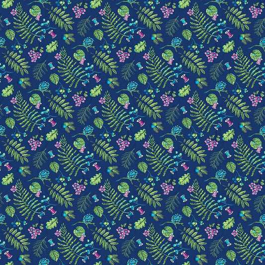 Wild by Natural Born Quilter Brett Lewis Forest Floor Navy 24971-49 Cotton Woven Fabric