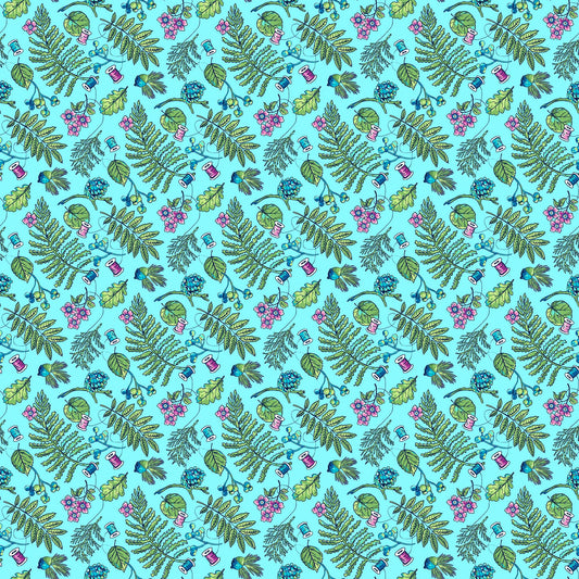 Wild by Natural Born Quilter Brett Lewis Forest Floor Turquoise 24971-64 Cotton Woven Fabric