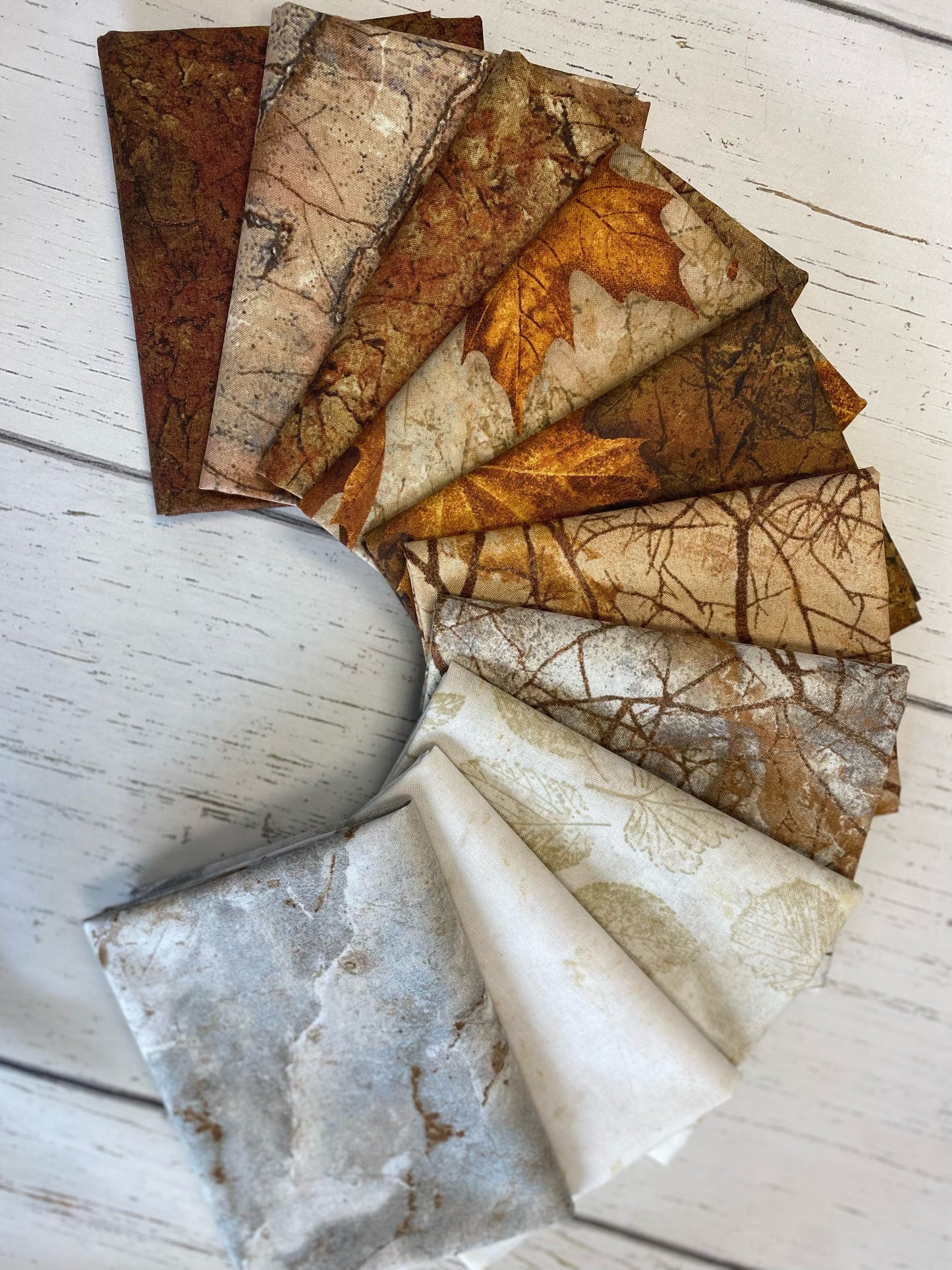Windswept Stonehenge by Linda Ludovico Leaf Toss Tan Digital   DP24932-14 Cotton Woven Fabric