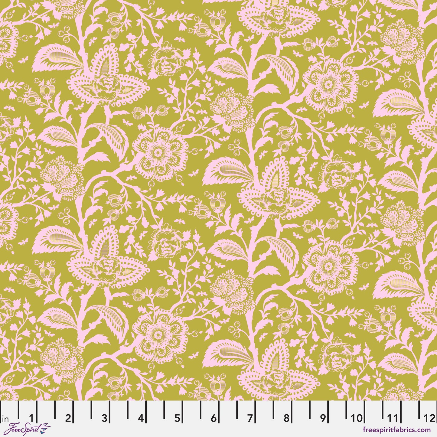 Parisville DEJA VU by Tula Pink  French Lace Hazelnut    PWTP193.Hazelnut Cotton Woven Fabric