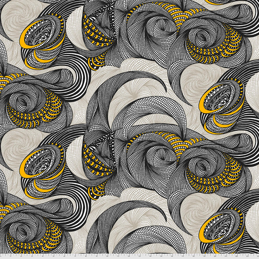 BioGeo2 by Adrienne Leban Frolicking Fronds Yellow PWAL016.YELLOW Cotton Woven Fabric
