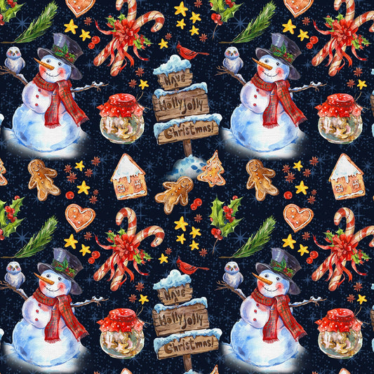 Frosty Delights Frosty Main Navy 120-24311 Cotton Woven Fabric