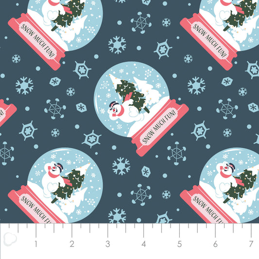 Licensed Character Winter Holiday III Frosty Snow Globe Navy    23170217-02 Cotton Woven Fabric
