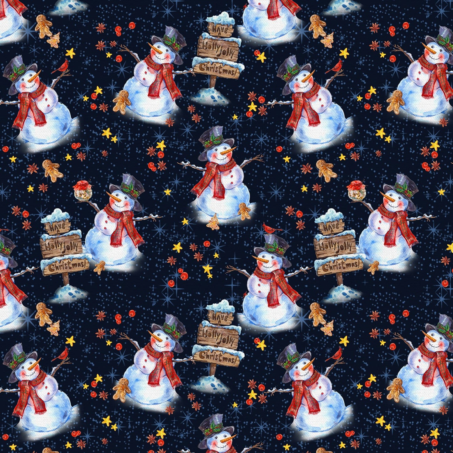 Frosty Delights Frosty Toss Navy    120-24313 Cotton Woven Fabric