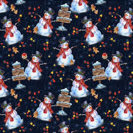 Frosty Delights Frosty Toss Navy 120-24313 Cotton Woven Fabric